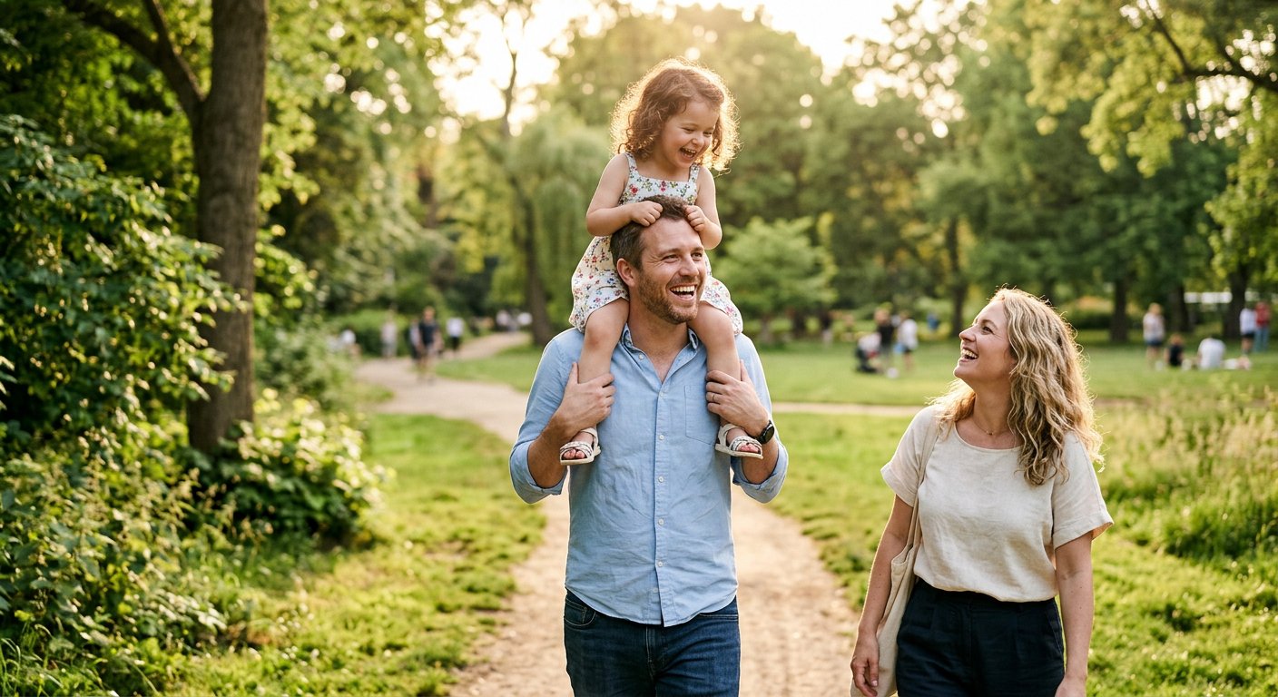 Father and daughter protected by life insurance